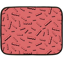Funny Bacon Slices Pattern Infidel Vintage Red Meat Background  Double Sided Fleece Blanket (mini)  by genx