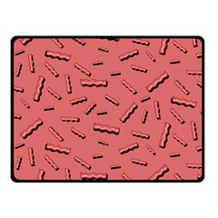 Funny Bacon Slices Pattern Infidel Vintage Red Meat Background  Double Sided Fleece Blanket (small)  by genx