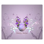 Happy Easter, Easter Egg With Flowers In Soft Violet Colors Double Sided Flano Blanket (Small) 