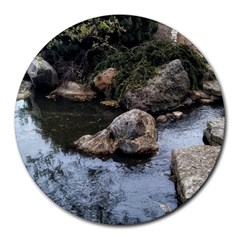 Garden Of The Phoenix Round Mousepads by Riverwoman