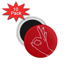 A-ok Perfect Handsign Maga Pro-trump Patriot On Maga Red Background 1 75  Magnets (10 Pack)  by snek