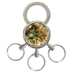 Wonderful Floral Design With Butterflies 3-ring Key Chains by FantasyWorld7