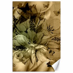 Wonderful Floral Design With Butterflies Canvas 12  X 18  by FantasyWorld7