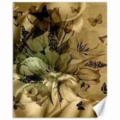 Wonderful Floral Design With Butterflies Canvas 11  X 14  by FantasyWorld7