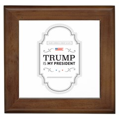 Trump Is My President Maga Label Beer Style Vintage Framed Tiles by snek