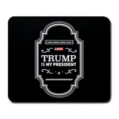 Trump Is My President Maga Label Beer Style Vintage Large Mousepads by snek