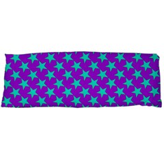 Turquoise Stars Pattern On Purple Body Pillow Case (dakimakura) by BrightVibesDesign