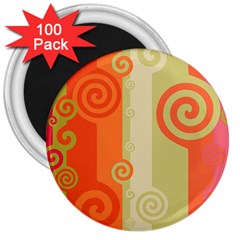 Ring Kringel Background Abstract Red 3  Magnets (100 Pack) by Mariart