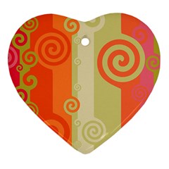 Ring Kringel Background Abstract Red Heart Ornament (two Sides) by Mariart