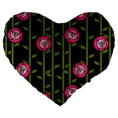 Abstract Rose Garden Large 19  Premium Heart Shape Cushions