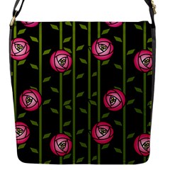 Abstract Rose Garden Flap Closure Messenger Bag (s)