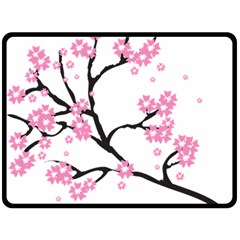 Blossoms Branch Cherry Floral Double Sided Fleece Blanket (large)  by Pakrebo
