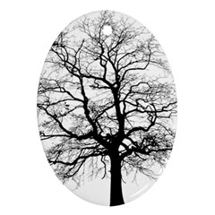 Tree Silhouette Winter Plant Ornament (Oval)