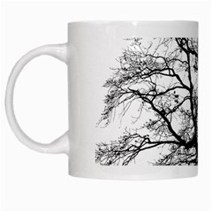 Tree Silhouette Winter Plant White Mugs