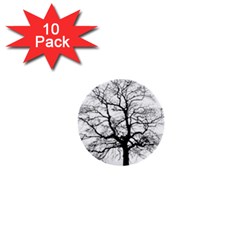 Tree Silhouette Winter Plant 1  Mini Buttons (10 pack) 