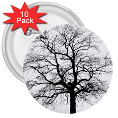 Tree Silhouette Winter Plant 3  Buttons (10 pack) 