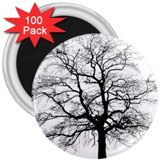 Tree Silhouette Winter Plant 3  Magnets (100 pack)