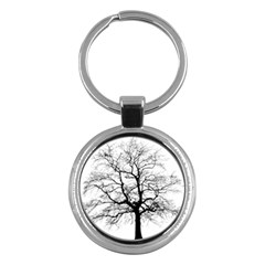 Tree Silhouette Winter Plant Key Chains (Round) 