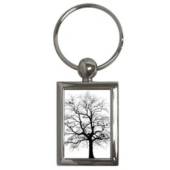 Tree Silhouette Winter Plant Key Chains (Rectangle) 