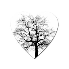 Tree Silhouette Winter Plant Heart Magnet
