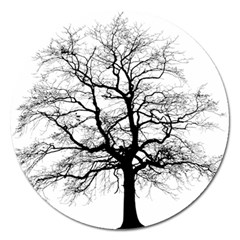 Tree Silhouette Winter Plant Magnet 5  (Round)