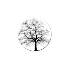 Tree Silhouette Winter Plant Golf Ball Marker