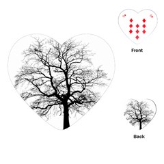 Tree Silhouette Winter Plant Playing Cards (Heart)