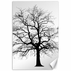 Tree Silhouette Winter Plant Canvas 24  x 36 