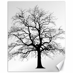 Tree Silhouette Winter Plant Canvas 11  x 14 