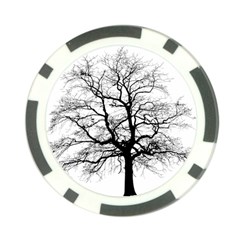 Tree Silhouette Winter Plant Poker Chip Card Guard