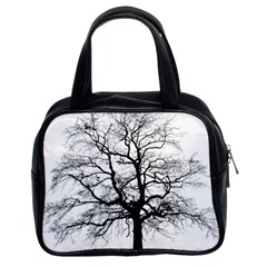 Tree Silhouette Winter Plant Classic Handbag (Two Sides)