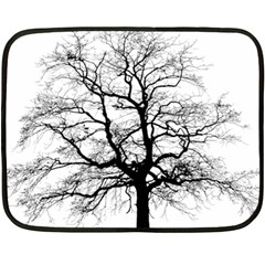 Tree Silhouette Winter Plant Fleece Blanket (Mini)