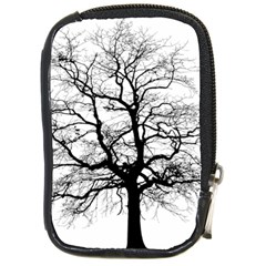 Tree Silhouette Winter Plant Compact Camera Leather Case