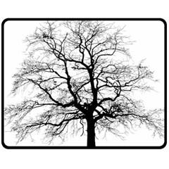Tree Silhouette Winter Plant Fleece Blanket (Medium) 