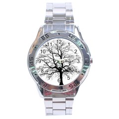 Tree Silhouette Winter Plant Stainless Steel Analogue Watch