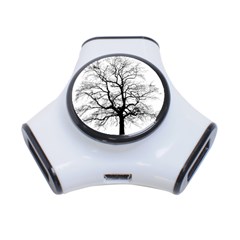 Tree Silhouette Winter Plant 3-Port USB Hub