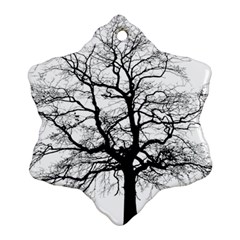 Tree Silhouette Winter Plant Snowflake Ornament (Two Sides)