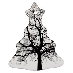 Tree Silhouette Winter Plant Christmas Tree Ornament (Two Sides)