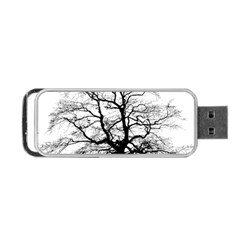 Tree Silhouette Winter Plant Portable USB Flash (One Side)