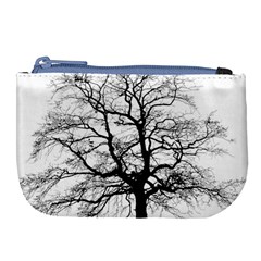 Tree Silhouette Winter Plant Large Coin Purse