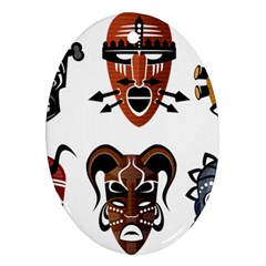 Tribal Masks African Culture Set Oval Ornament (two Sides) by Pakrebo