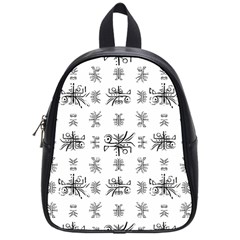 Black And White Ethnic Design Print School Bag (small) by dflcprintsclothing