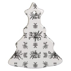 Black And White Ethnic Design Print Ornament (christmas Tree)  by dflcprintsclothing