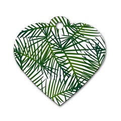 Fancy Tropical Pattern Dog Tag Heart (Two Sides)