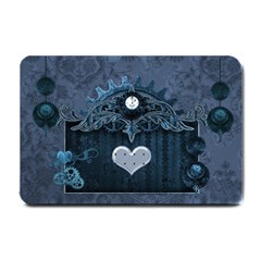 Elegant Heart With Steampunk Elements Small Doormat  by FantasyWorld7