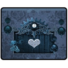Elegant Heart With Steampunk Elements Fleece Blanket (medium)  by FantasyWorld7