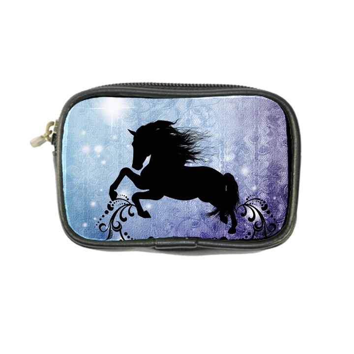 Wonderful Black Horse Silhouette On Vintage Background Coin Purse