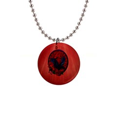 The Crow With Roses 1  Button Necklace by FantasyWorld7