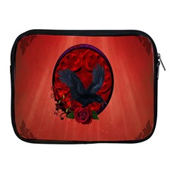 The Crow With Roses Apple Ipad 2/3/4 Zipper Cases by FantasyWorld7