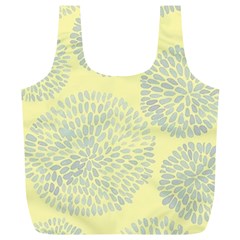 Spring Dahlia Print - Pale Yellow & Light Blue Full Print Recycle Bag (xl) by WensdaiAmbrose